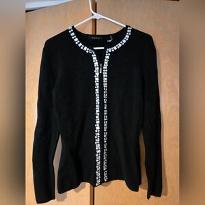 Cyrus Black Top with Silver Crystal Accents